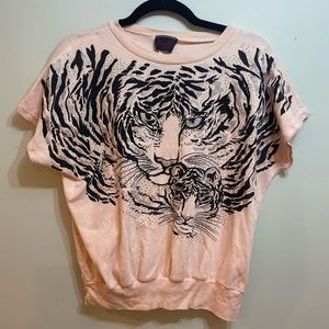 Vintage 1980s Electric Knit Co Tiger Sparkly top